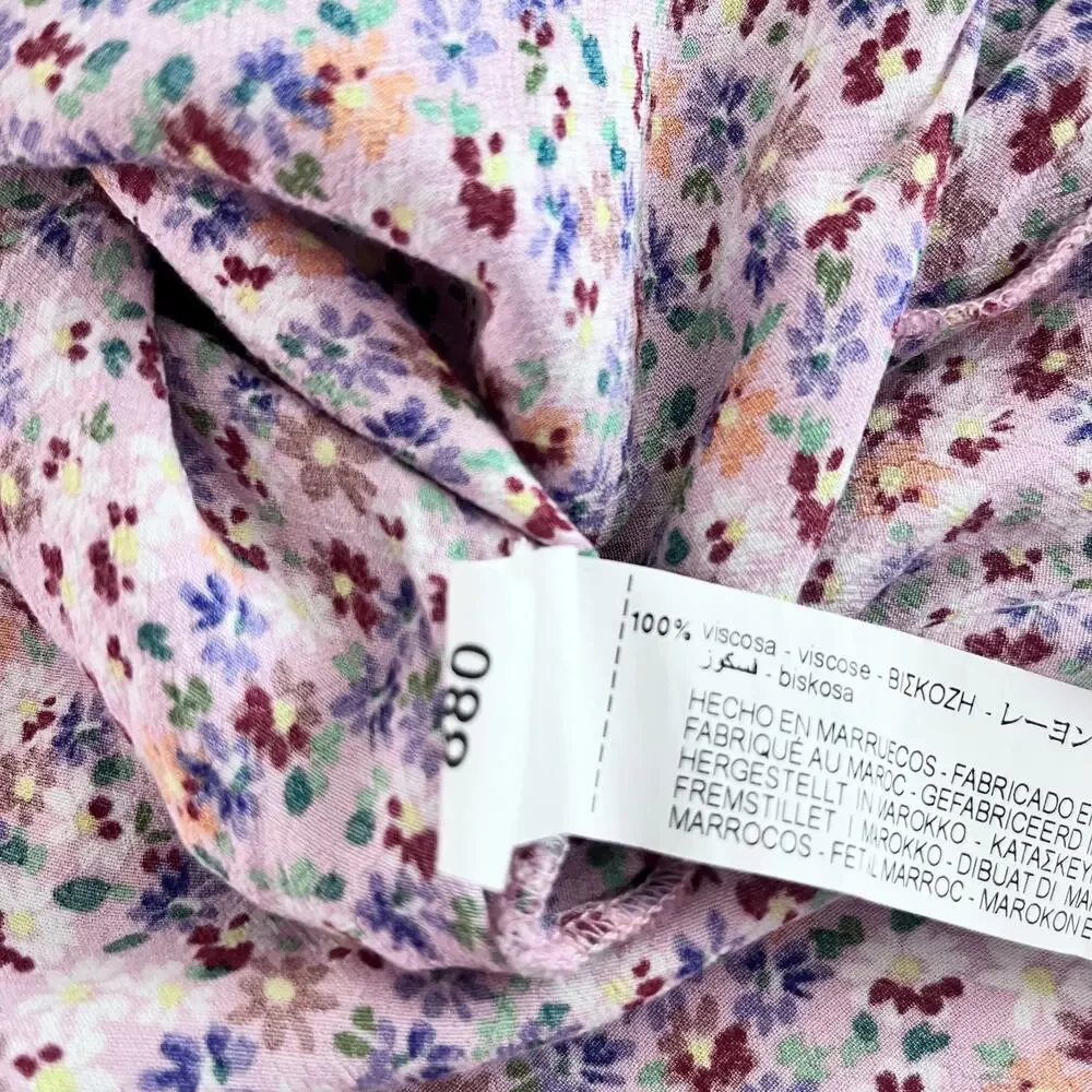 ZARA GIRL'S PINK FLORAL SHORT SLEEVE SUMMER SHIRT DRESS size 13/14